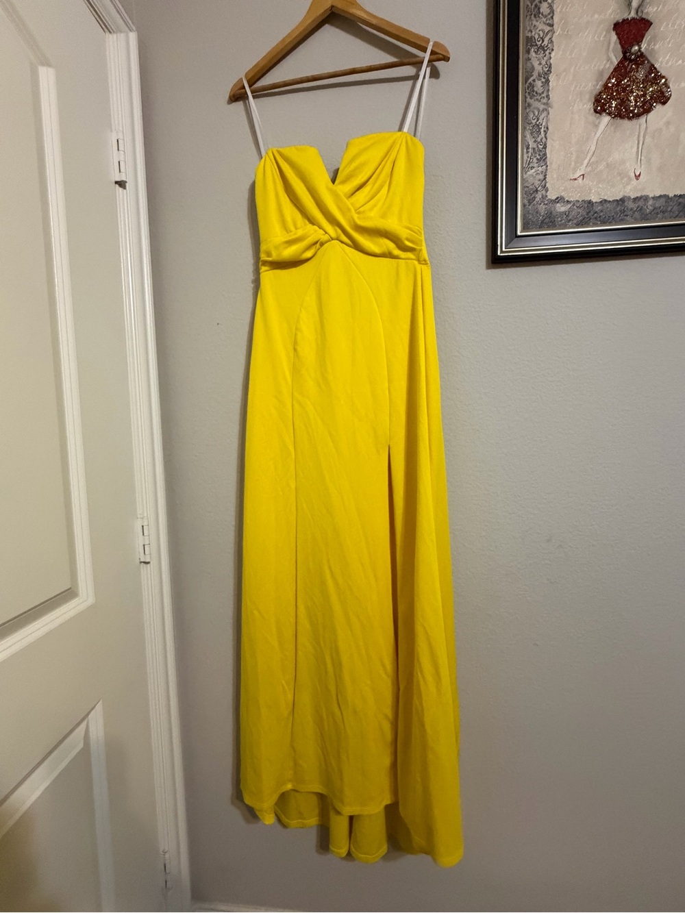 B Darlin Yellow Strapless Sweetheart Evening Dress